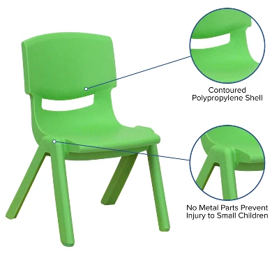 Flash Furniture 4 Pack Plastic Stackable School Chairs With 10.5" Seat Height 3 Flash Furniture 4 Pack Plastic Stackable School Chairs With 10.5" Seat Height - Image 3