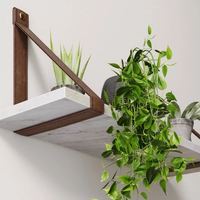 Brandon Vintage Matte Faux Marble Wall Shelf Brown - Nathan James 4 Brandon Vintage Matte Faux Marble Wall Shelf Brown - Nathan James - Image 4