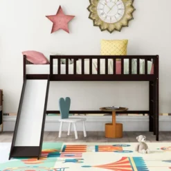 Twin Size Loft Bed With Ladder And Slide-ModernLuxe -Kids Home Store GUEST 656c344c 6079 4d92 a960 6a688aa602c0