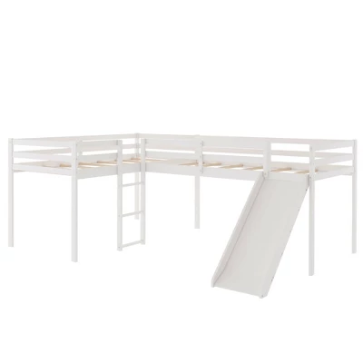 L-Shaped Twin Size Loft Bed With Ladder And Slide - ModernLuxe 5 L-Shaped Twin Size Loft Bed With Ladder And Slide - ModernLuxe - Image 5