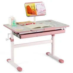 Costway Height-Adjustable Kids Desk Children Study Table With Tilt Desktop & Book Stand Blue/Pink 19 Costway Height-Adjustable Kids Desk Children Study Table With Tilt Desktop & Book Stand Blue/Pink -Kids Home Store GUEST 679369a8 b887 4606 bd81 ed9d082f3105