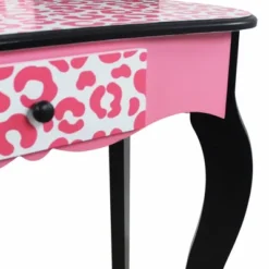 Fashion Leopard Prints Gisele Play Wooden Vanity Set Pink / Black - Teamson Kids -Kids Home Store GUEST 6a3aa383 76cf 42ab b34d 1101da788167