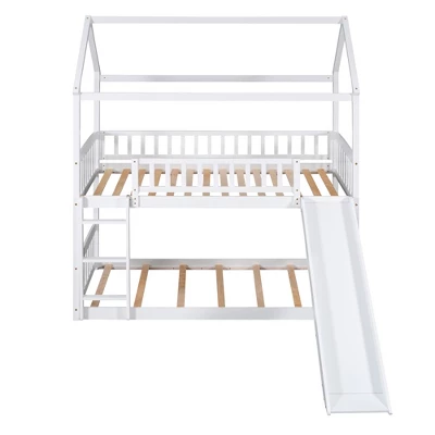 House Shape Twin Over Twin Bunk Bed With Slide - ModernLuxe 4 House Shape Twin Over Twin Bunk Bed With Slide - ModernLuxe - Image 4