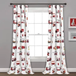 52"x84" Make A Wish Fire Truck Window Curtain Panels Set - Lush Décor -Kids Home Store GUEST 6dc490c9 2f04 469a ab59 d1d82ff9cf2f
