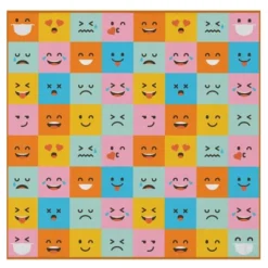 Deerlux 6 Ft. Social Distancing Colorful Kids Classroom Seating Area Rug, Emoji Mask Design -Kids Home Store GUEST 6e9cb42f 4e13 4946 8f95 afde2f2f0fed
