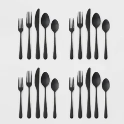 20pc Harrington Flatware Set Black - Threshold™ -Kids Home Store GUEST 701d9c22 9fd0 4379 8eb2 5dfad3133a69