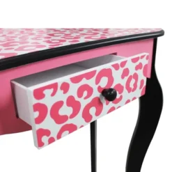Fashion Leopard Prints Gisele Play Wooden Vanity Set Pink / Black - Teamson Kids -Kids Home Store GUEST 77fcb23e ec20 40f8 befa a9b7fed496cd