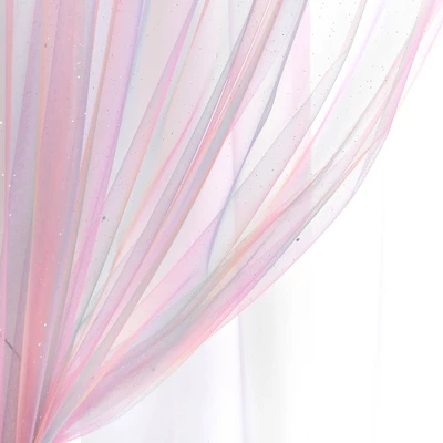 Kids' Rainbow Sheer Rod Pocket With Lining Single Window Curtain Panel Rainbow/White - Lush Décor 3 Kids' Rainbow Sheer Rod Pocket With Lining Single Window Curtain Panel Rainbow/White - Lush Décor - Image 3