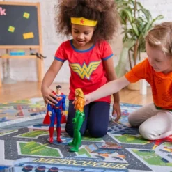 KC CUBS | Justice League Boy & Girl Kids Metropolis City Road Car Vehicle Traffic Educational Learning & Game Nursery Classroom Rug -Kids Home Store GUEST 79b49aea b8b4 400f abc0 323a4f0116df