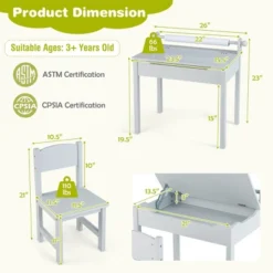 Costway Toddler Craft Table & Chair Set Kids Art Crafts Table WithPaper Roll Holder Grey/White 19 Costway Toddler Craft Table & Chair Set Kids Art Crafts Table WithPaper Roll Holder Grey/White -Kids Home Store GUEST 7a1522c0 24f1 4007 9659 bb44d8bea72d