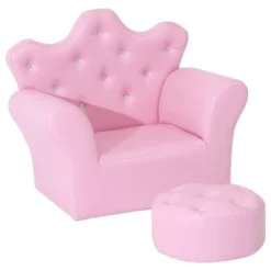 Qaba Kids Sofa Set, Children's Upholstered Sofa With Footstool, Princess Sofa With Diamond Decoration, Baby Sofa Chair For Toddlers, Girls, Pink 7 Qaba Kids Sofa Set, Children's Upholstered Sofa With Footstool, Princess Sofa With Diamond Decoration, Baby Sofa Chair For Toddlers, Girls, Pink -Kids Home Store GUEST 7c0b2df0 c374 4fdc a743 22b5dce8982a