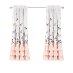 2pc Flutter Butterfly Window Curtain Set Pink - Lush Décor -Kids Home Store GUEST 7d0df101 7c22 45de 9c13 35be28f9468a