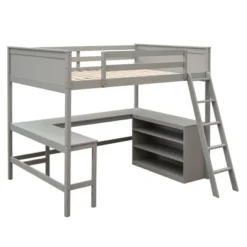 Full Size Wooden Loft Bed With Shelves And Desk - ModernLuxe 13 Full Size Wooden Loft Bed With Shelves And Desk - ModernLuxe -Kids Home Store GUEST 8325922c 6ccf 44de b036 94dfc0bbe2f5