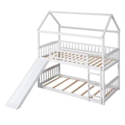 House Shape Twin Over Twin Bunk Bed With Slide - ModernLuxe 11 House Shape Twin Over Twin Bunk Bed With Slide - ModernLuxe -Kids Home Store GUEST 84df9212 96b8 483f 96d9 d1f0ad684b07