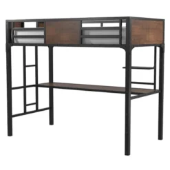 Twin Navii Industrial Loft Bed Black - HOMES: Inside + Out -Kids Home Store GUEST 850101ab ec3e 466d ac17 a2e5070cf934