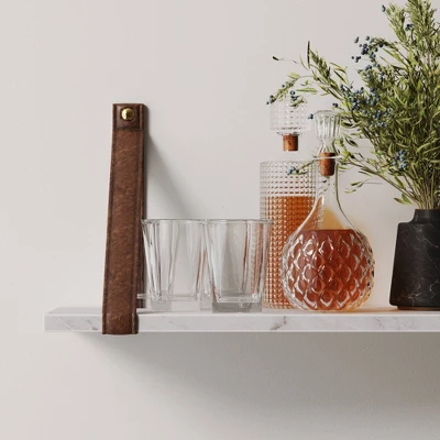 Brandon Vintage Matte Faux Marble Wall Shelf Brown - Nathan James 5 Brandon Vintage Matte Faux Marble Wall Shelf Brown - Nathan James - Image 5