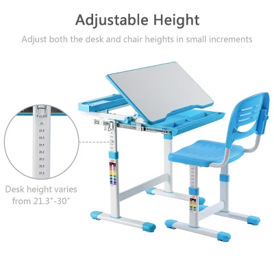 Costway Height Adjustable Children's Desk Chair Set Multifunctional Study Drawing 3 Costway Height Adjustable Children's Desk Chair Set Multifunctional Study Drawing - Image 3