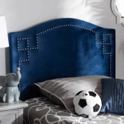Twin Aubrey Velvet Headboard Blue - Baxton Studio -Kids Home Store GUEST 90f51a28 dda2 4c01 8e9b 427a28b60be9