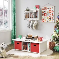 Kids' Book Nook Wall Shelf With Cubbies And Book Rack White - RiverRidge Home -Kids Home Store GUEST 9306eb4e 62ed 481d 9b1e 709a72538c0c