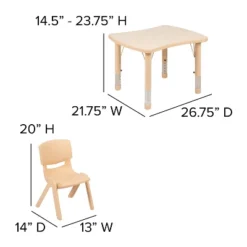 Flash Furniture 21.875"W X 26.625"L Rectangular Plastic Height Adjustable Activity Table Set With 4 Chairs 11 Flash Furniture 21.875"W X 26.625"L Rectangular Plastic Height Adjustable Activity Table Set With 4 Chairs -Kids Home Store GUEST 980c8b7e f814 43be ba9e 1882675d1be1