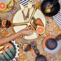 5pc Stainless Steel Silverware Set Black/Gold - Opalhouse™ Designed With Jungalow™ -Kids Home Store GUEST 9c600b8c 28d5 45e2 a4c3 ad1088a92ce8