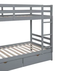 Twin-Over-Twin Bunk Bed With A Tree Decor And Two Storage Drawers-ModernLuxe -Kids Home Store GUEST 9edf87c9 d582 43f5 b1f9 1a33288a79e0