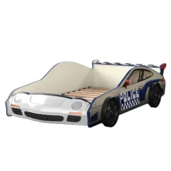 Twin Quessa Police Car Bed With Led Headlight Chair Black/White - HOMES: Inside + Out -Kids Home Store GUEST a2da96a4 0c4f 40d8 97f1 e14b1f3e9ac2