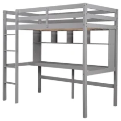 Twin Size Loft Bed With Desk, Shelves, And Ladder-ModernLuxe -Kids Home Store GUEST a3f09262 0462 4e16 aa53 3f98db054b0e