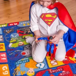 KC CUBS | Justice League Boys & Girls Kids Hopscotch Number Counting Educational Learning & Game Nursery Bedroom Classroom Rug Carpet, 2' 7" X 6' 0" -Kids Home Store GUEST a4676167 43b5 4c28 9337 1eccc99b9929