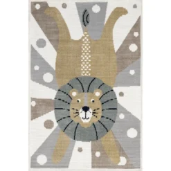 Brodie Cheerful Lion Kids Area Rug -Kids Home Store GUEST a51c2dbc 2e6b 4c6c 9bac 0f8f594a429c
