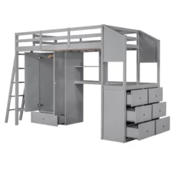 Twin Size Loft Bed With Wardrobe, Drawers And Desk With Shelves - ModernLuxe 17 Twin Size Loft Bed With Wardrobe, Drawers And Desk With Shelves - ModernLuxe -Kids Home Store GUEST a8342441 9f79 43b8 ab8f 97d4543227d5