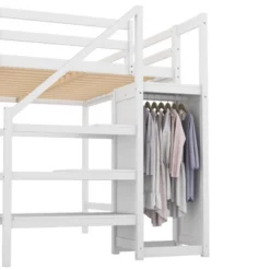 Full Size Loft Bed With Built-in Storage Wardrobe And Stairs-ModernLuxe -Kids Home Store GUEST aa8033ee 809d 4c1f b8db 24889f98bb2f