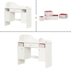 Vito Makeup Desk With Drawer Pure White/Pink - South Shore -Kids Home Store GUEST ab562318 a964 4fe2 936c 5f0103f989db