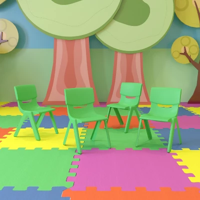 Flash Furniture 4 Pack Plastic Stackable School Chairs With 10.5" Seat Height 1 Flash Furniture 4 Pack Plastic Stackable School Chairs With 10.5" Seat Height