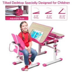 Costway Children Desk Chair Set Adjustable Study Table Drawer Winged Backrest Chair 14 Costway Children Desk Chair Set Adjustable Study Table Drawer Winged Backrest Chair -Kids Home Store GUEST aee8a052 8049 4cfa 9bf1 d38880088c9c