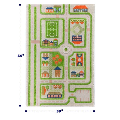 39"x59" Traffic Green 3D Play Rug - IVI 1 39"x59" Traffic Green 3D Play Rug - IVI
