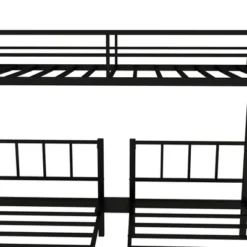 Twin Over Twin Metal Triple Bunk Bed With Ladder, Black-ModernLuxe 25 Twin Over Twin Metal Triple Bunk Bed With Ladder, Black-ModernLuxe -Kids Home Store GUEST b465af8f 643a 4011 ba4b 118b43a2a09c