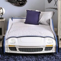 Twin Quessa Police Car Bed With Led Headlight Chair Black/White - HOMES: Inside + Out -Kids Home Store GUEST b46f2ec7 b3f6 498a 9738 db825ef09763