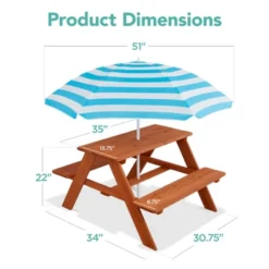 Best Choice Products Kids Wooden Picnic Table, Outdoor Activity Table W/ Adjustable Umbrella, Built-In Seats 13 Best Choice Products Kids Wooden Picnic Table, Outdoor Activity Table W/ Adjustable Umbrella, Built-In Seats -Kids Home Store GUEST b5d71aa5 bffc 4f88 a4e3 11c462cd2991