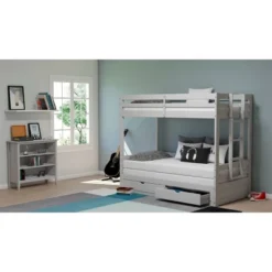 Twin To King Augusta Extending Day Bed With Bunk Bed And Storage Drawers Dove Gray - Alaterre Furniture -Kids Home Store GUEST b80c9d57 a6b0 408e a9a2 6516c73a834a