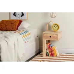 Sweedi Solid Wood 1 Drawer Nightstand Natural Wood - South Shore -Kids Home Store GUEST b9d277ae 05fe 4c22 81c3 34110692746c