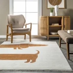 NuLOOM Cailyn Modern Dachshund Kids Area Rug -Kids Home Store GUEST bc936cfb 25cd 4ba9 ade4 effb80059cf4
