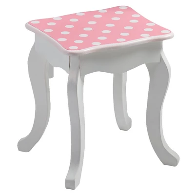 Polka Dot Fashion Prints Vanity Table & Stool Set Pink - Teamson Kids 5 Polka Dot Fashion Prints Vanity Table & Stool Set Pink - Teamson Kids - Image 5