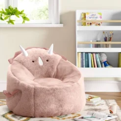 Dino Kids' Bean Bag Chair Pink - Pillowfort™