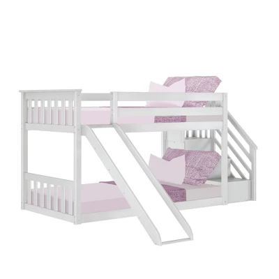 Max & Lily Twin Low Bunk Bed W/ Staircase And Slide 6 Max & Lily Twin Low Bunk Bed W/ Staircase And Slide - Image 6