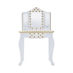 Fashion Polka Dot Gisele Play Vanity Set With Led Mirror White/Gold - Teamson Kids -Kids Home Store GUEST c71bfc0f 9c5e 492f b5f6 757f271dc383