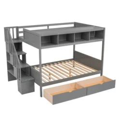 Twin Over Full Bunk Bed With Shelves, Storage Staircase And 2 Drawers - ModernLuxe -Kids Home Store GUEST c9dd49f3 f556 4580 a931 2ab873802d7e