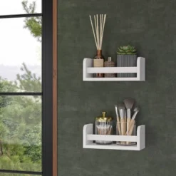 2pk Kids' 10" Floating Wall Mount Bookshelf Set White - RiverRidge Home -Kids Home Store GUEST ca0c00c6 c615 497b a352 7e136e7c6dc7