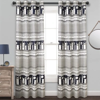 52"x84" Set Of 2 Llama Striped Room Darkening Curtain Panels - Lush Décor 3 52"x84" Set Of 2 Llama Striped Room Darkening Curtain Panels - Lush Décor - Image 3