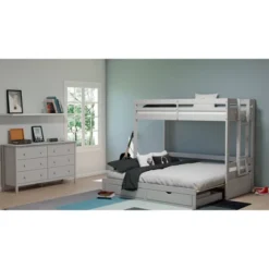 Twin To King Augusta Extending Day Bed With Bunk Bed And Storage Drawers Dove Gray - Alaterre Furniture -Kids Home Store GUEST cbd596b1 e1ae 42c9 9cd8 0e77f52cb120